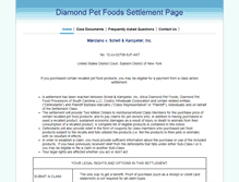 Tablet Screenshot of diamondpetfoodssettlement.com